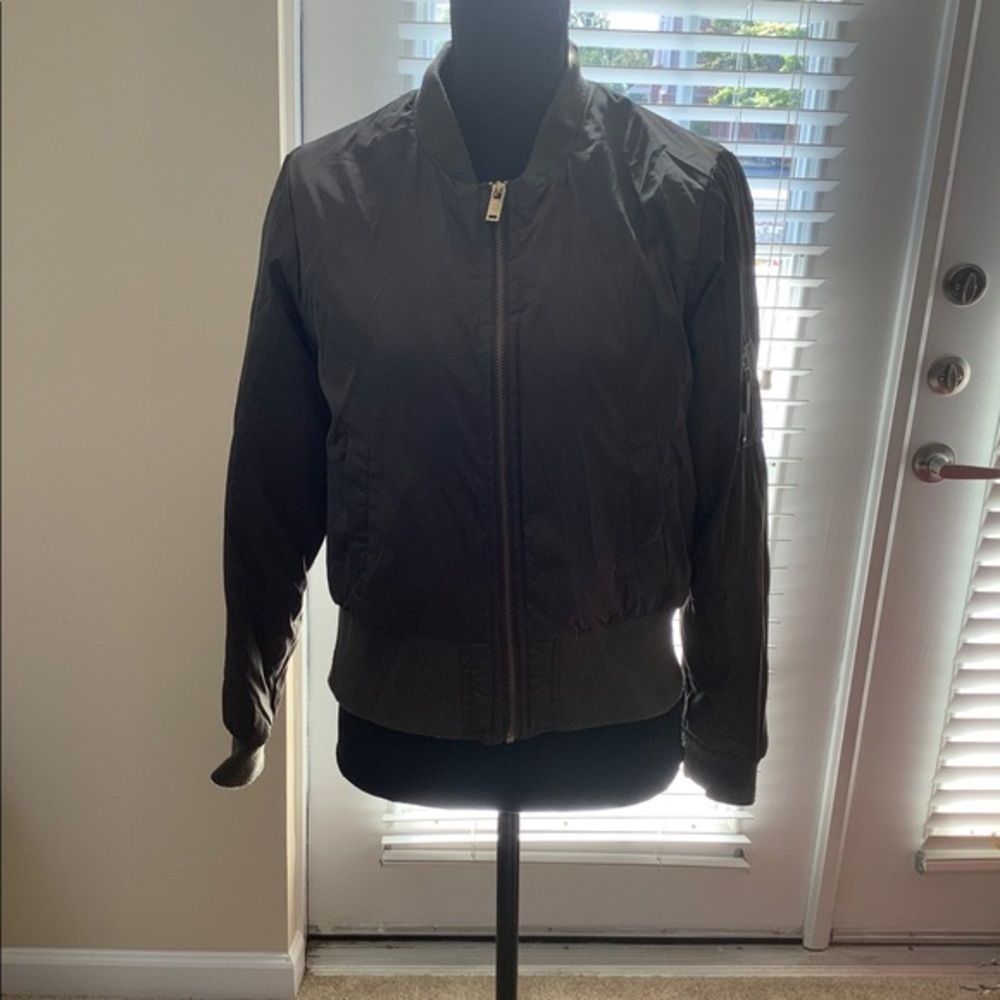 Olive Colored Bomber Jacket